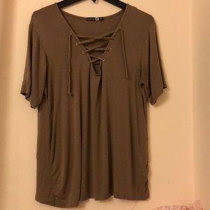 Boohoo Laceup Shirt